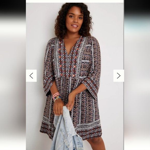 Maeve By Anthropologie Naomi Embroidered Dress Size Medium - Picture 1 of 9